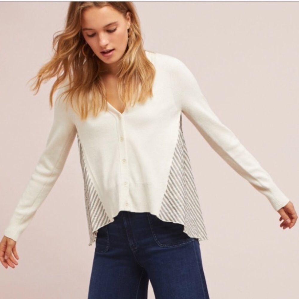 NWOT Anthropologie Moth Mixed Media sweater Sz S